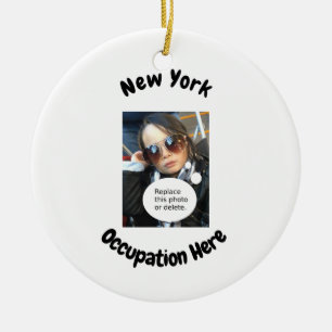Kundengerechtes New- YorkFoto mit Job oder Hobby Keramik Ornament