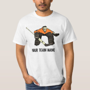 Kundengerechtes orange Hockey-Tormann-Wertt-stück T-Shirt