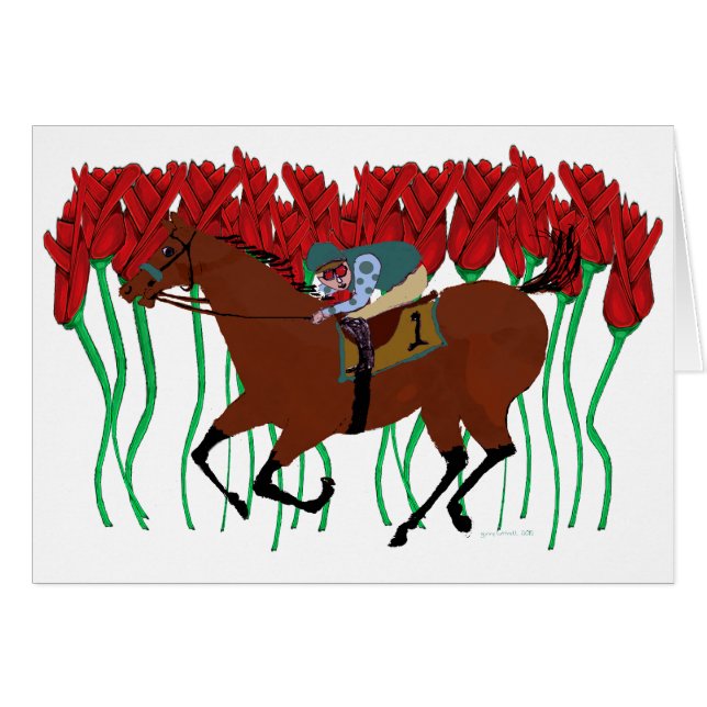 Kundengerechtes Pferdelaufen mit Rosen-Entwurf (Vorderseite (Horizontal))