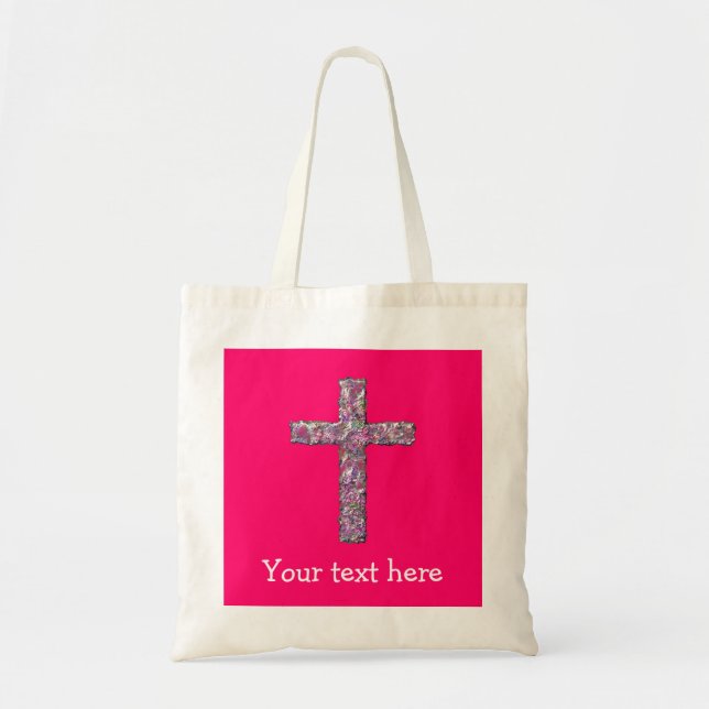 Kundengerechtes Pink-Kreuz Tragetasche (Vorne)