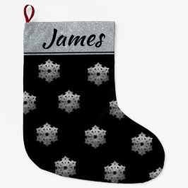 Kundengerechtes Schwarzes des Imitat-Silber-I Großer Weihnachtsstrumpf