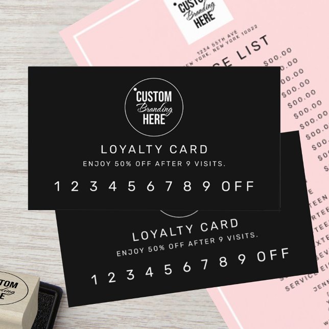Kundenkarte mit doppelseitiger Rabattkarte Treuekarte (logo professional black loyalty card)