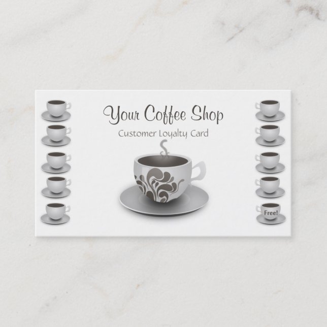 Kundenkarte-Treuhandkarten für den Kaffee-Shop Treuekarte (Vorderseite)