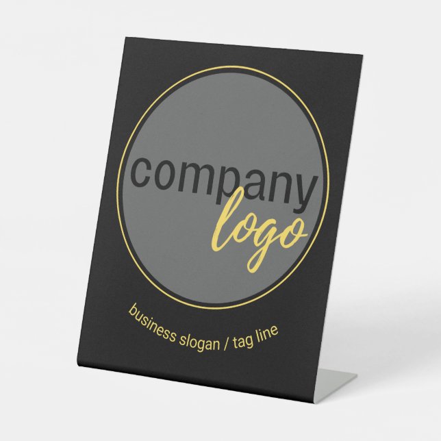 KUNDENLOGO UND SLOGAN-UNTERNEHMEN SOCKELSCHILD (Vorderseite)