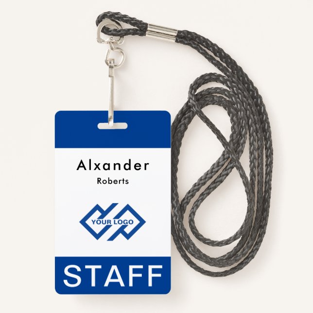 Kundenname Abzeichen-Logo Ausweis (Vorderseite mit Schlüsselband)