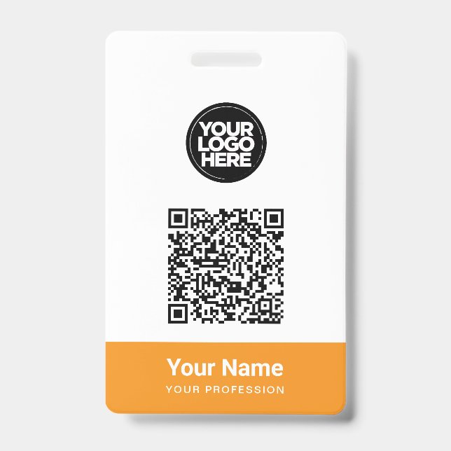 Kundenname Firmenlogo Qr-Code Ausweis (Vorderseite)