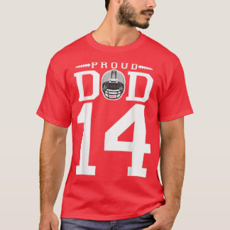 Kundennummer 14 Proud Football Vater Personalisier T-Shirt