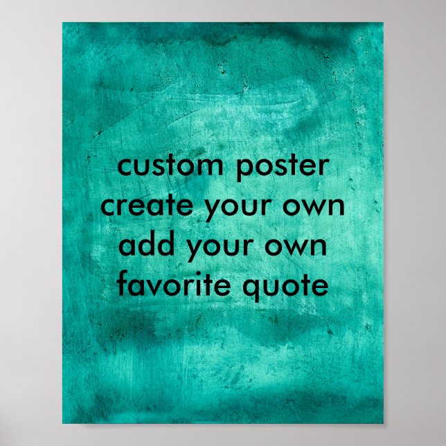 Kundenposter erstellen Sie Ihr eigenes aquamarines Poster (Vorne)