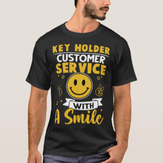 Kundenservice für den Haupthalter mit einem Lächel T-Shirt