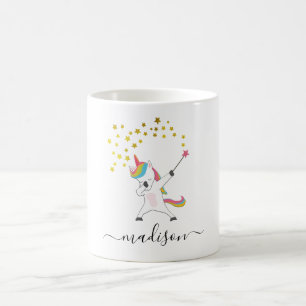 Kundenspezifisch  Einhorn mit Zauberstab Sterne Kaffeetasse