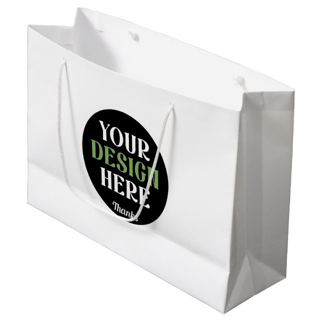 kundenspezifisch, einzigartig, elegant & minimalis große geschenktüte (Vorderseite Schrägansicht)