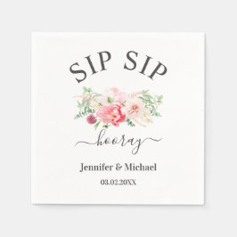 Kundenspezifisch "SIP SIP HOORAY" Blumen Serviette