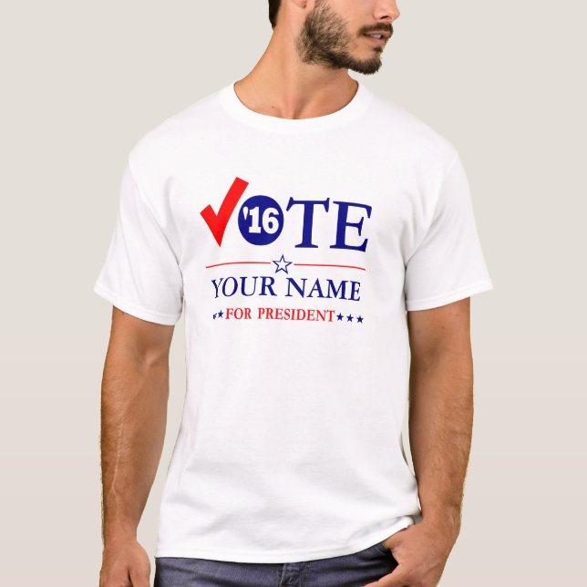 Kundenspezifische ABSTIMMUNG für "Ihr Namens " T-Shirt (Vorderseite)