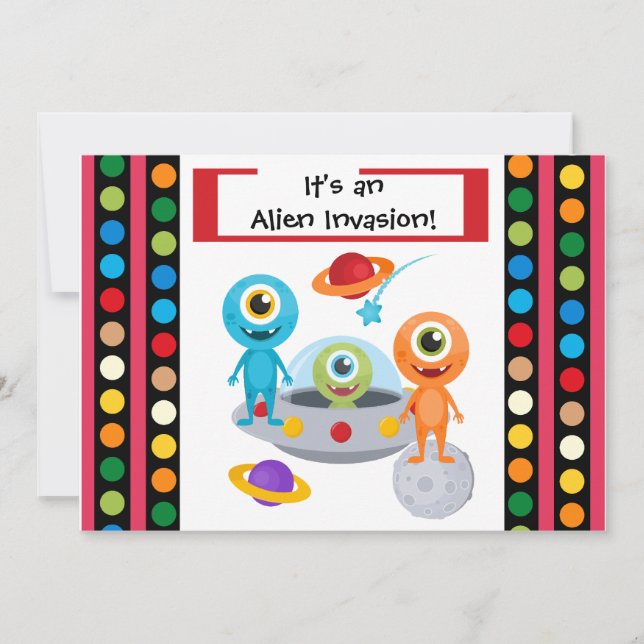 Kundenspezifische alien Invastion 12x18 Einladung (Vorderseite)