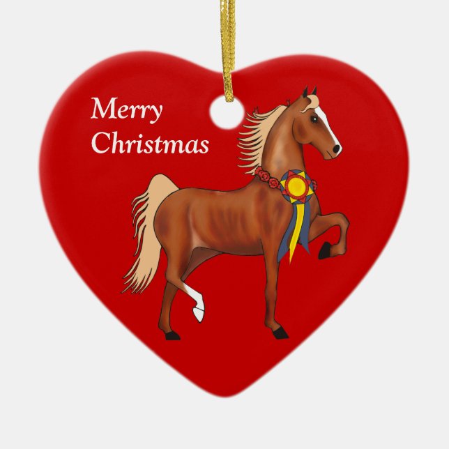 Kundenspezifische Amerikaner Saddlebred Keramik Ornament (Vorne)