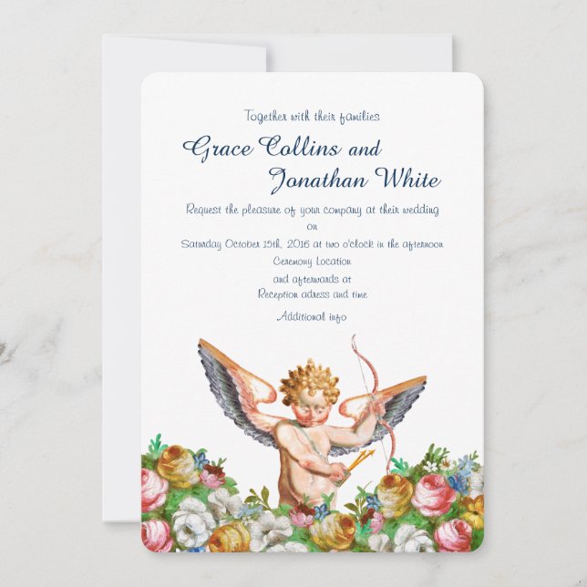 Kundenspezifische Amorgarten-Hochzeitseinladung Einladung (Vorderseite)