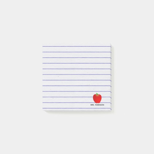 Kundenspezifische Apple-Linien Lehrer-klebrige Post-it Klebezettel (Vorderseite)