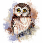 Kundenspezifische Aquarell-Eule, Vogel, Natur, Freistehende Fotoskulptur<br><div class="desc">Kundenspezifischer Watercolor-niedliche kleine Eule,  Vogel,  Natur,  wild lebende Tiere</div>