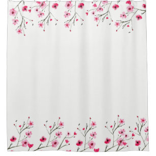 Kundenspezifische Aquarell-Kirschblüten Duschvorhang
