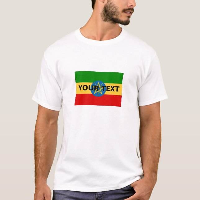 Kundenspezifische Äthiopien-Flagge T-Shirt (Vorderseite)