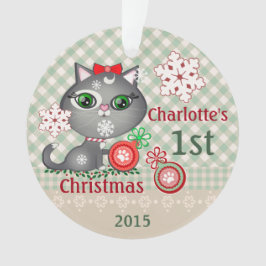 Kundenspezifische Baby-Katzen-erste Ornament
