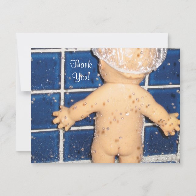 Kundenspezifische Babyparty danken Ihnen zu Dankeskarte (Vorderseite)