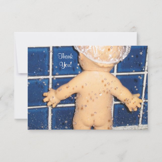 Kundenspezifische Babyparty danken Ihnen zu Dankeskarte (Vorderseite)