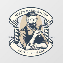 Kundenspezifische Barbershop Business Front Fensteraufkleber