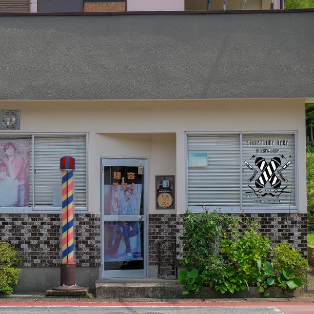 Kundenspezifische Barbershop-Werbung Fensteraufkleber (Von Creator hochgeladen)
