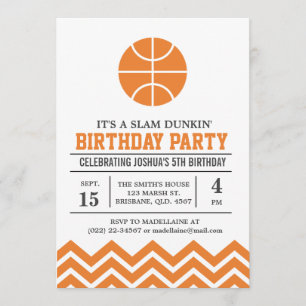 Kundenspezifische Basketbal Geburtstags-Party Einladung