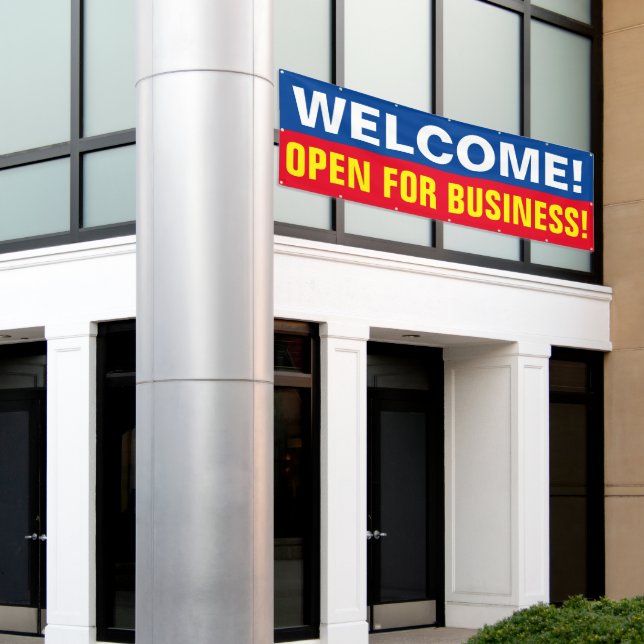 Kundenspezifische Begrüßung für Business-Banner Banner (Äußeres Gebäude)