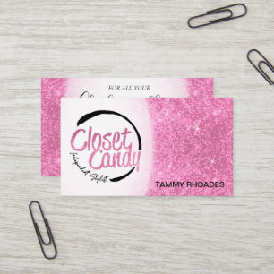 Kundenspezifische Bestellung - Rosa Glitzer und Lo Visitenkarte