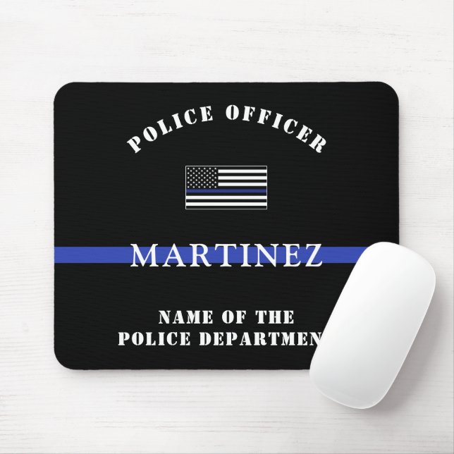 Kundenspezifische Bewertung von Thin Blue Line-Pol Mousepad (Mit Mouse)