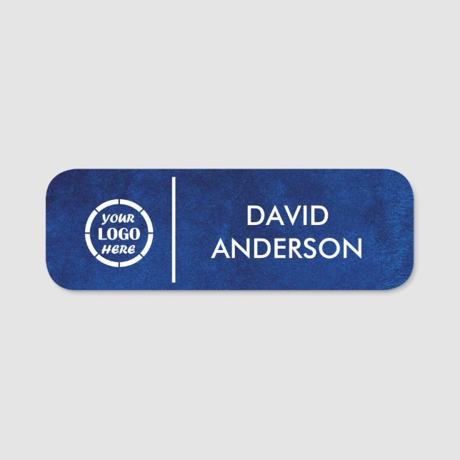 Kundenspezifische Blue-Business-Logos Basispersona Namensschild (Vorderseite)