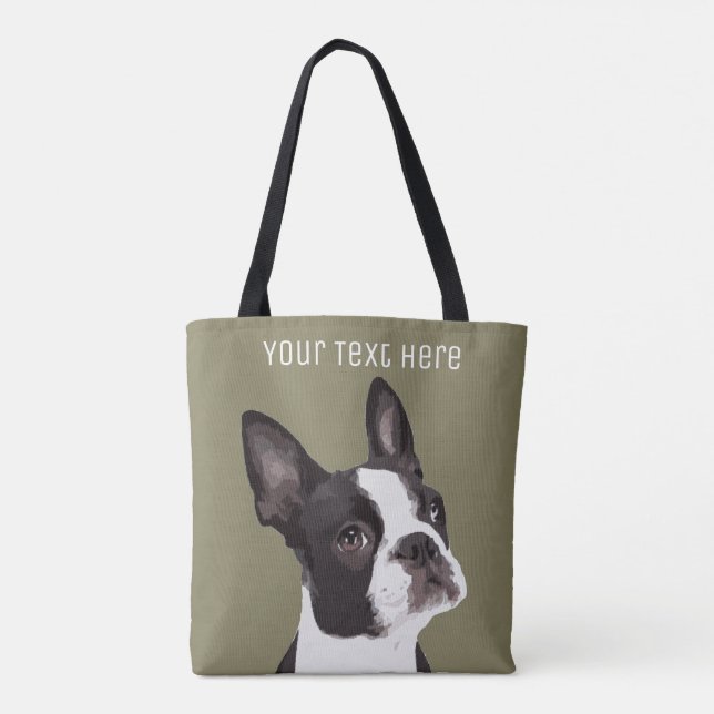 Kundenspezifische Boston-Terrier-Taschen-Tasche Tasche (Rückseite)