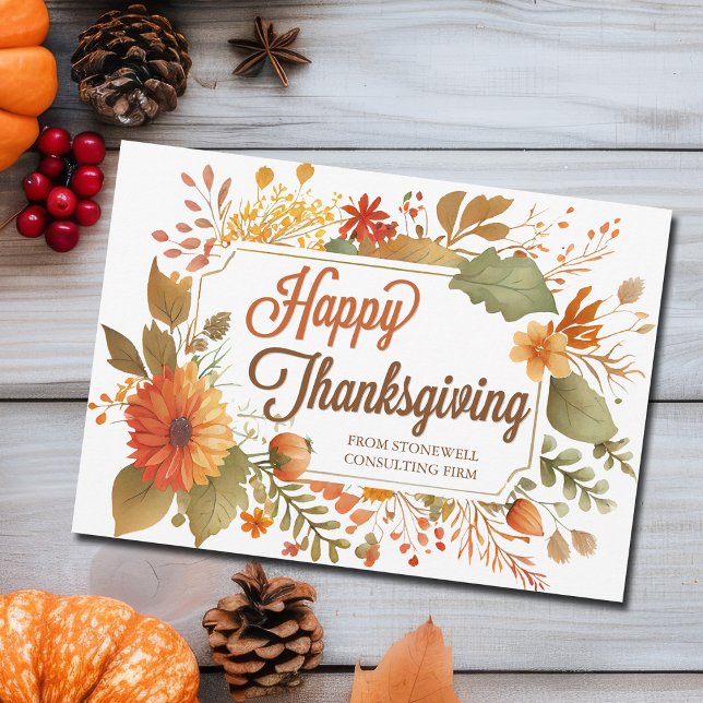 Kundenspezifische Business Happy Thanksgiving Fall Feiertagskarte (Von Creator hochgeladen)