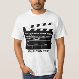 Kundenspezifische clapperboard Schablone T-Shirt