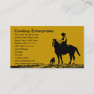 Kundenspezifische Cowboy-Visitenkarten - fertigen Visitenkarte