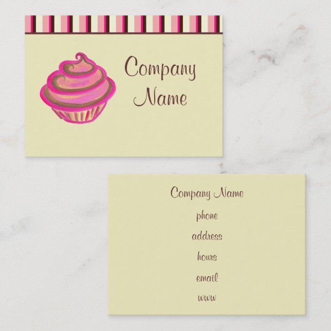 Kundenspezifische Cupcake Bakery Business Cards Visitenkarte (Vorne/Hinten)