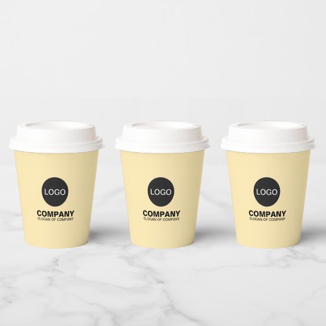 Kundenspezifische Cups mit Lids (Logo & Name & Slo Pappbecher (Multi)