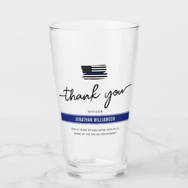 Kundenspezifische Dankeschön an den Polizeibeamten Glas (Vorderseite)
