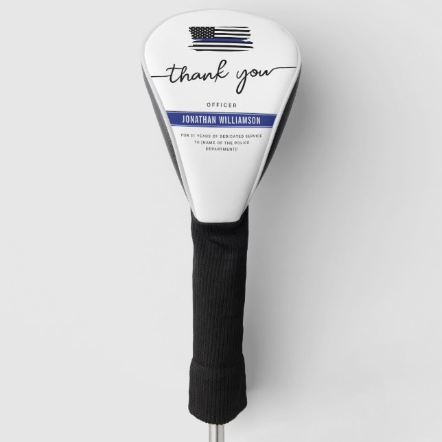 Kundenspezifische Dankeschön an den Polizeibeamten Golf Headcover (Vorderseite)