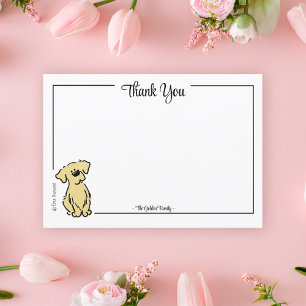 Kundenspezifische Dankeschön Golden Retriever Pupp Dankeskarte