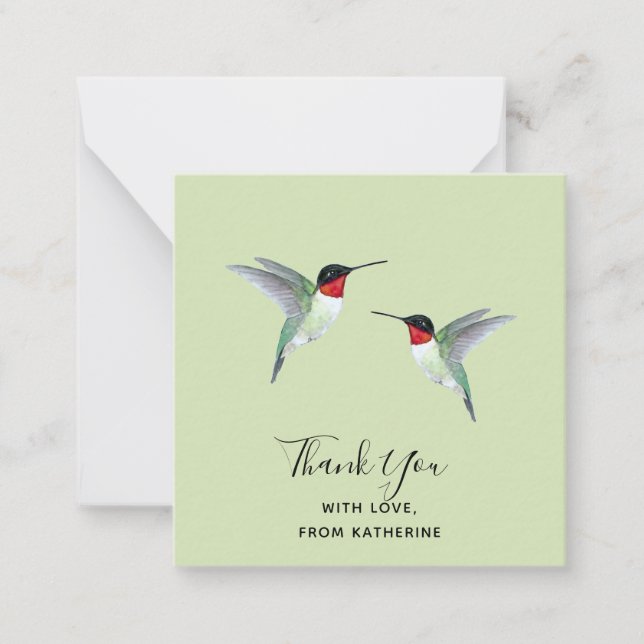 Kundenspezifische Dankeschön Hummingbird Note Card Mitteilungskarte (Vorderseite)
