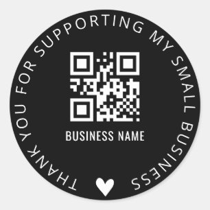 Kundenspezifische Danksagungen und QR Code Busines Runder Aufkleber