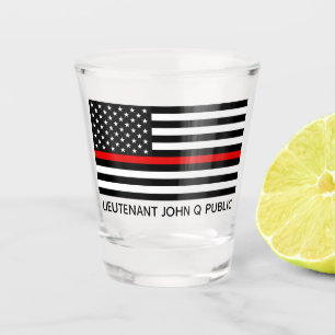 Kundenspezifische dünne rote Linie amerikanische Schnapsglas