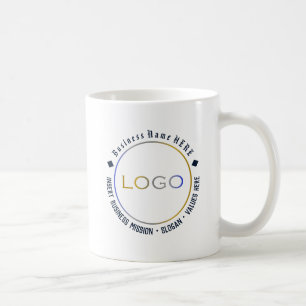 Kundenspezifische, einfache Firmenbezeichnung und  Kaffeetasse
