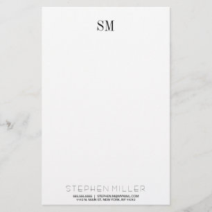 Kundenspezifische einfache Monogramm-Initialen u. Briefpapier