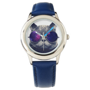 Kundenspezifische Einfassung mit blauen Zahlen Armbanduhr