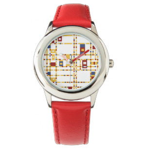 Kundenspezifische Einfassung mit roten Zahlen Armbanduhr